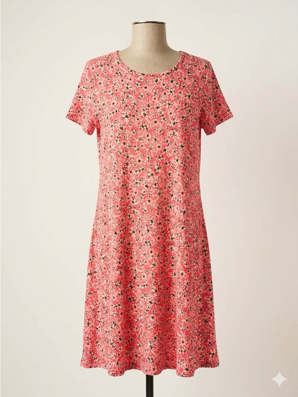 Ava & Grace Bright Coral Floral Swing Dress